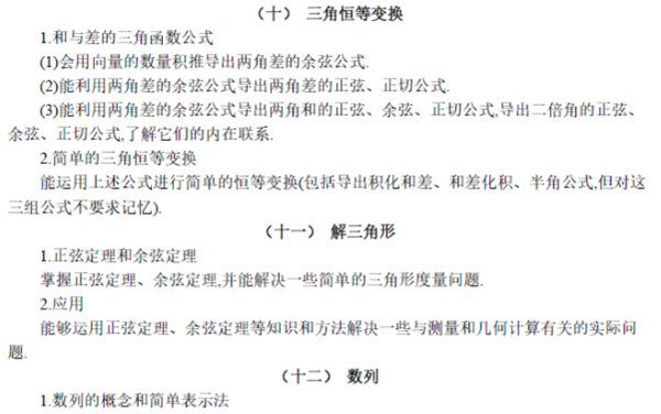 全国新课标高考理科数学考试大纲(完整)