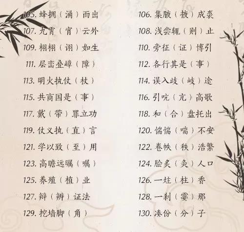 考试易丢分的230个错别字5